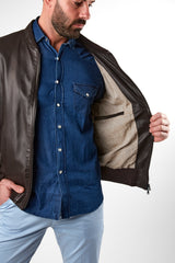 Leather Bomber Jacket