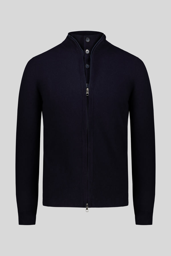 Cashmere buttons zip jacket