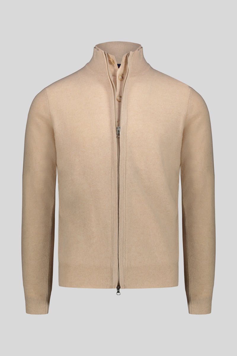 Cashmere buttons zip jacket