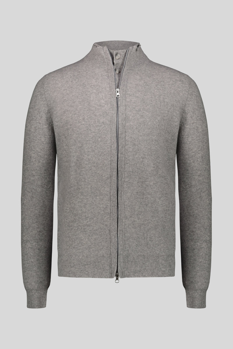 Cashmere buttons zip jacket