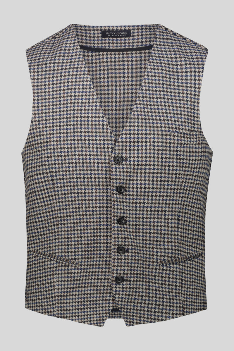 Gilet lino e cotone blu
