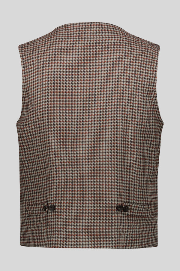 Gilet lino e cotone ruggine