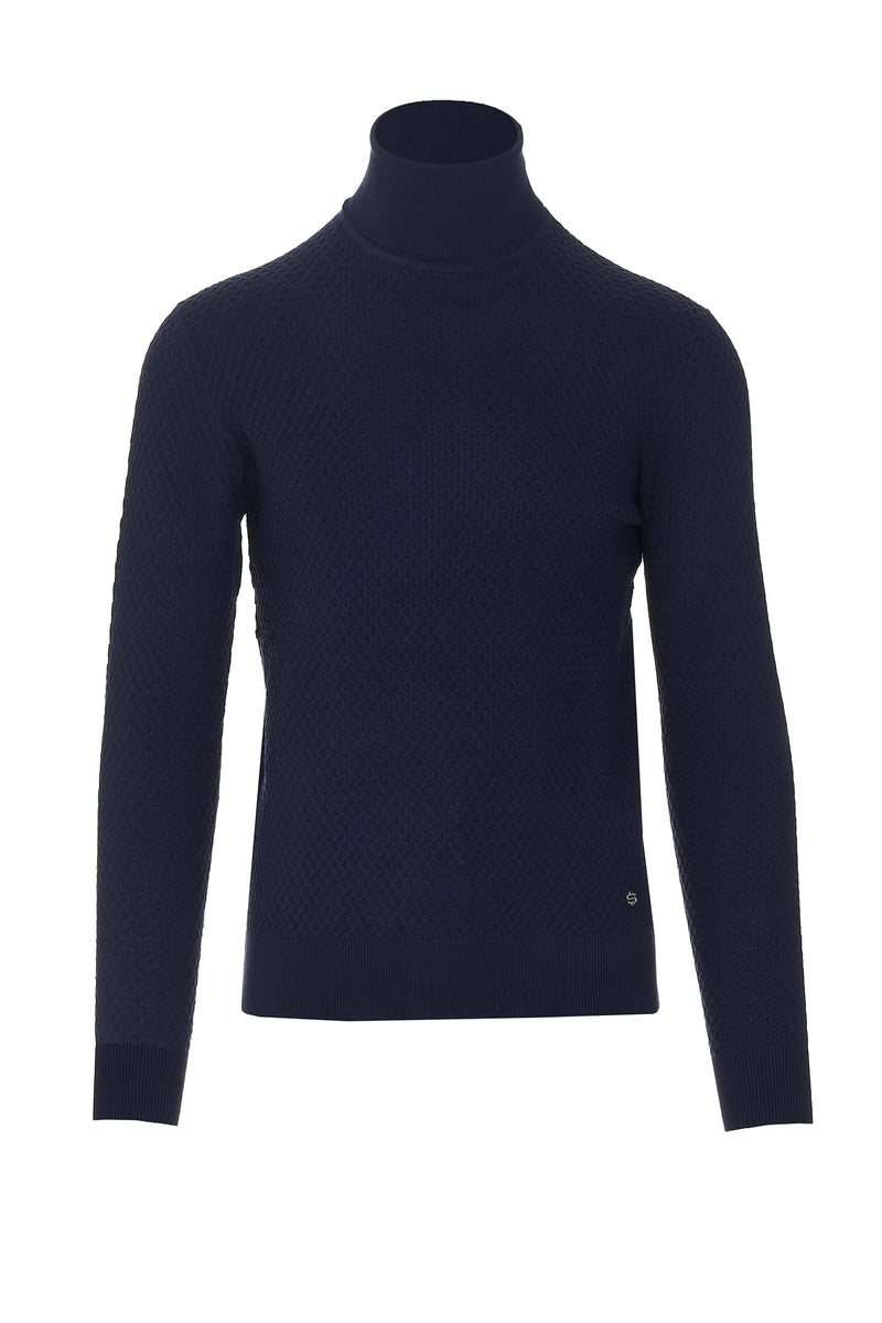 Collo Alto Dolcevita Blu Maglia Collo Alto – Sirmoney