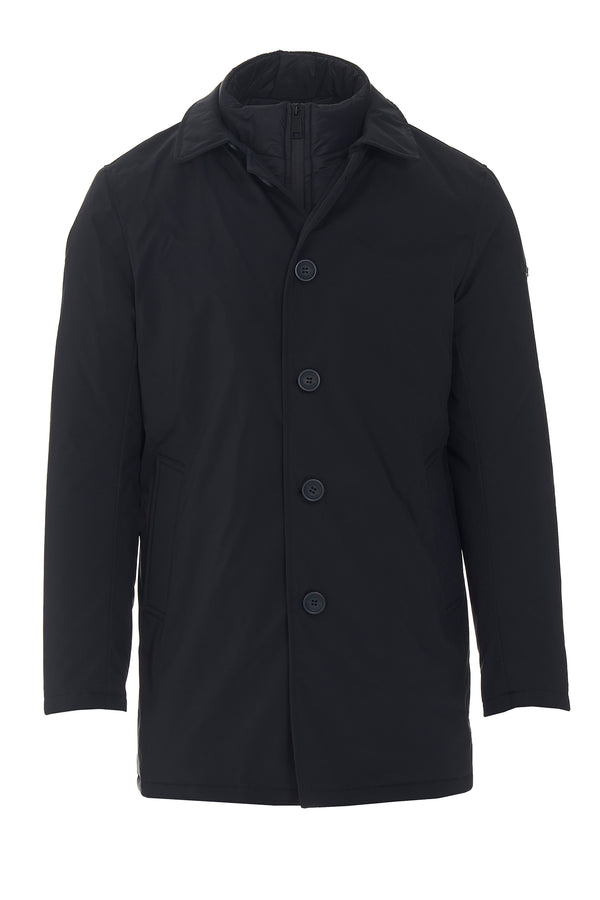 Trench coat with bib