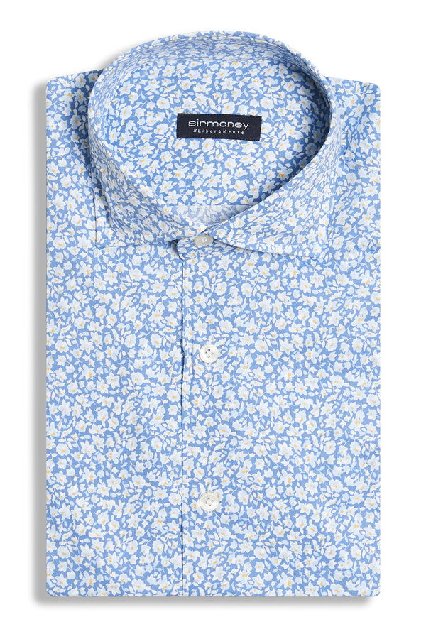 Sky blue floral shirt