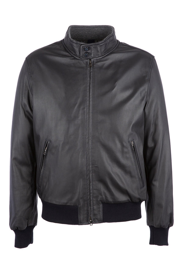 Leather bomber