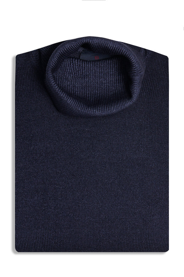 Stonewashed effect turtleneck