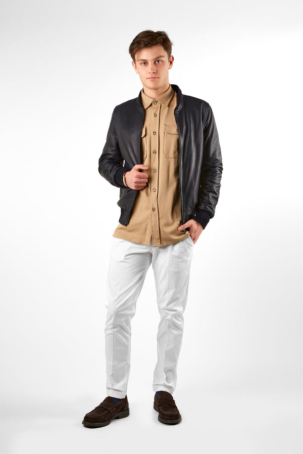 Leather Bomber Jacket